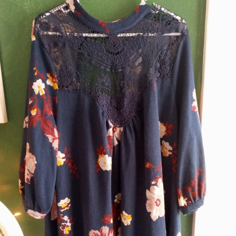 Navy floral dress